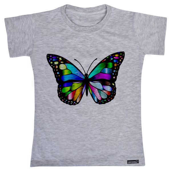 تی شرت آستین کوتاه دخترانه 27 مدل Monarch Butterfly کد MH907
