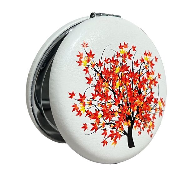 آینه جیبی مدل گرد طرح درخت پاییزی