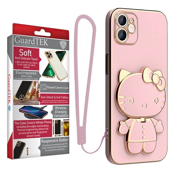 کاور گاردتک اساک مدل Kitty Strap مناسب برای گوشی موبایل اپل iPhone 11 به همراه بند