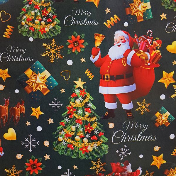 کاغذ کادو مدل کریسمس و بابانوئل با ارابه گوزن های قطب شمال کد 60