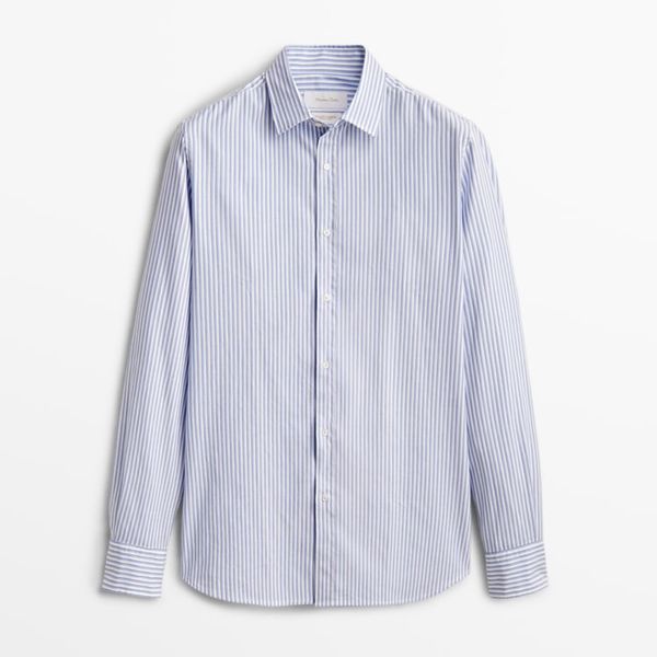 پیراهن آستین بلند مردانه ماسیمو دوتی مدل SLIM FIT MICRO STRIPED OXFORD SHIRT