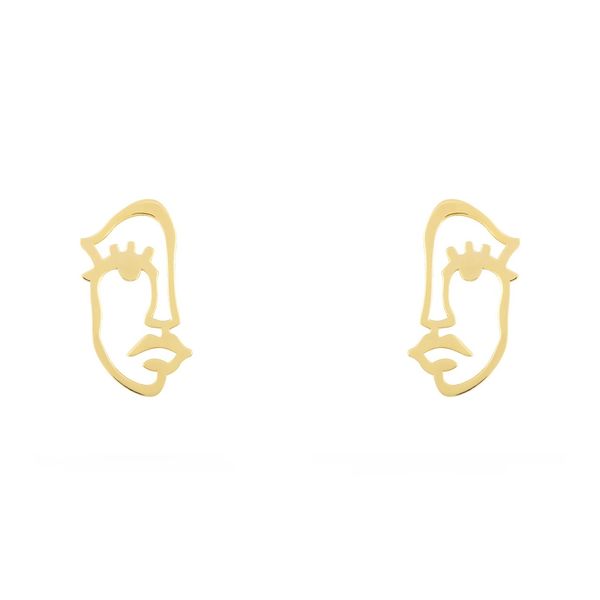 گوشواره طلا 18 عیار زنانه طلا و جواهر درریس مدل سه رخ