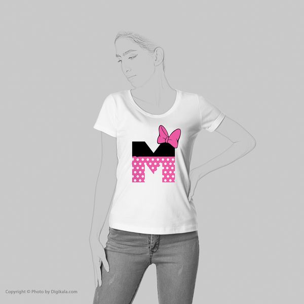 تی شرت آستین کوتاه زنانه شین دیزاین طرح میکی موس ام کد 4538