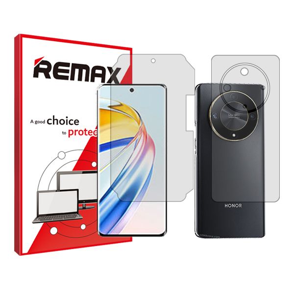 محافظ صفحه نمایش شفاف ریمکس مدل anti-shock مناسب برای گوشی موبایل آنر X9b به همراه محافظ پشت گوشی