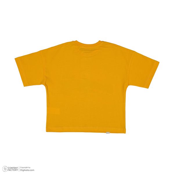 ست تی شرت و شلوارک پسرانه سون پون مدل 1099 رنگ خردلی