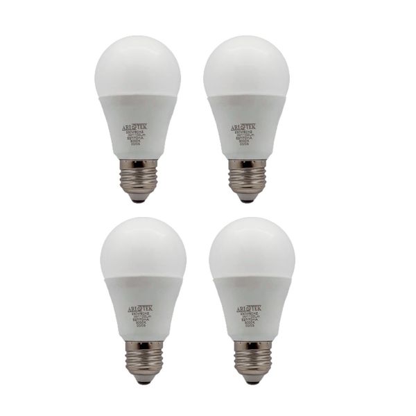 لامپ ال ای دی فوق کم مصرف 10 وات آریوتک مدل حبابی پایه E27 مجموعه چهار عددی