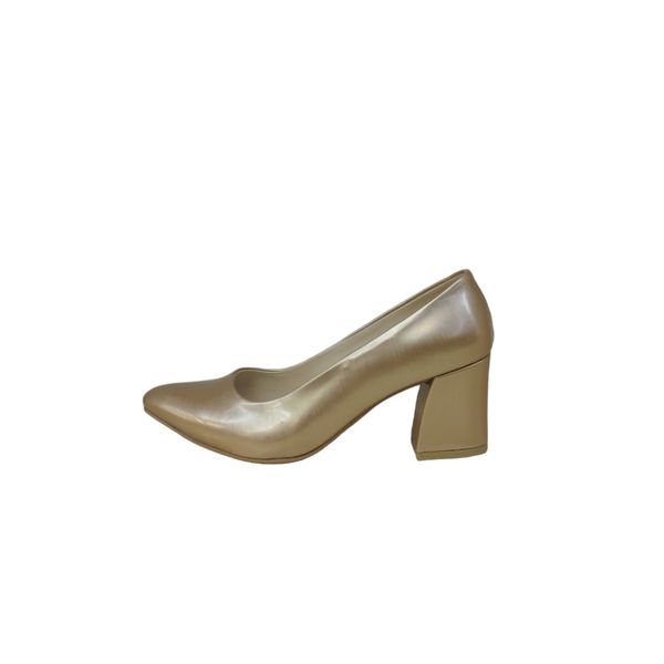 کفش زنانه مدل ZOP 21 TLM گرد رنگ طلایی 