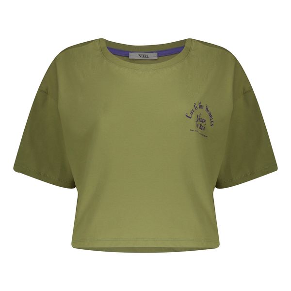کراپ تی شرت آستین کوتاه زنانه نیزل مدل 0698-094 رنگ سبز
