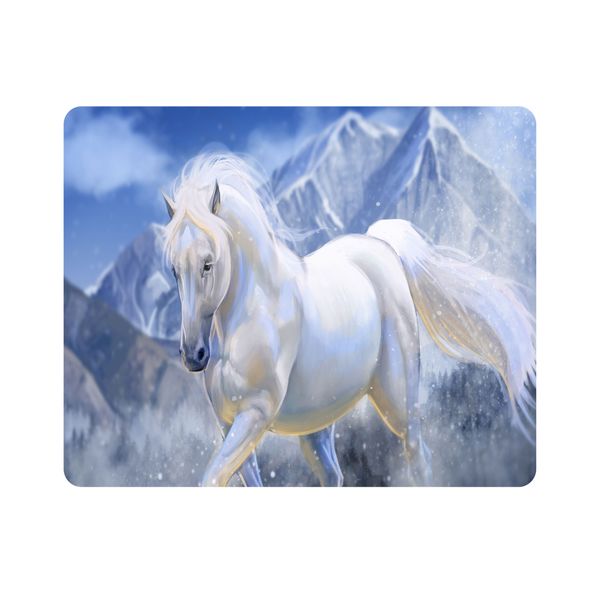 ماوس پد اطلس آبی طرح نقاشی اسب و کوه  مدل T7939