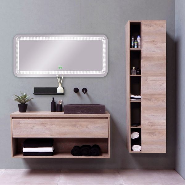 آینه سرویس بهداشتی گلسموند مدل مستطیل هوشمند کد HLBW-S/M