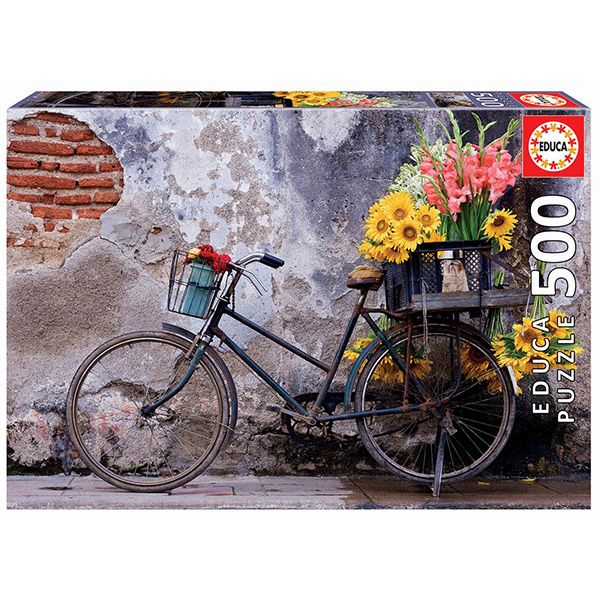 پازل 500 تکه ادوکا مدل دوچرخه و گل ها