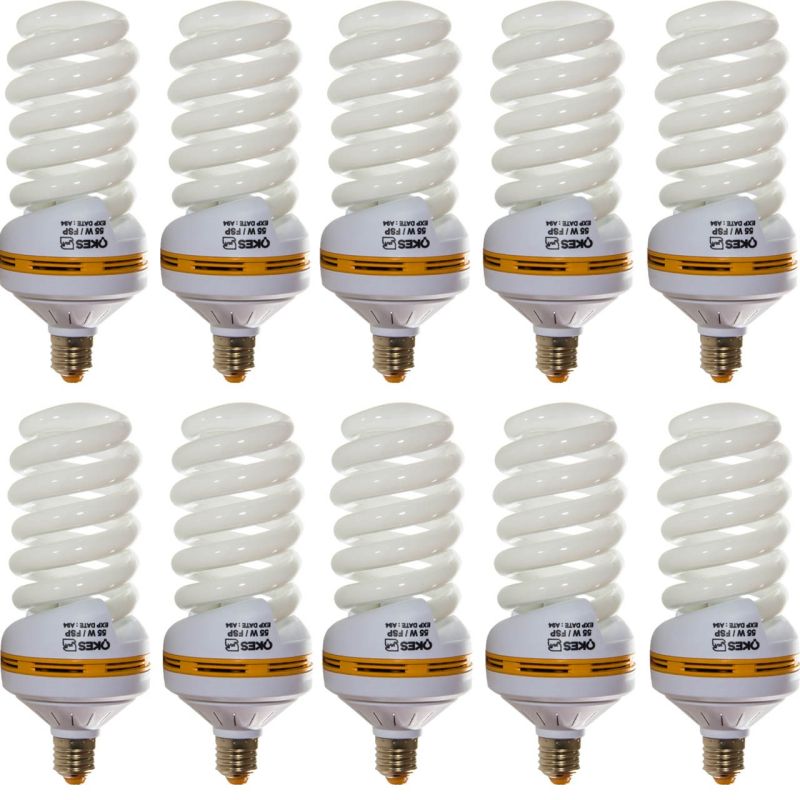 لامپ کم مصرف 55 وات اوکس مدل FS1055 پایه E27 بسته 10 عددی