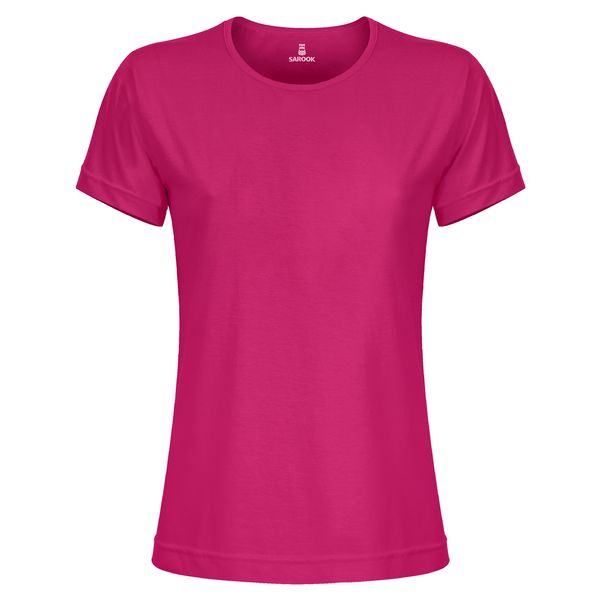 تی شرت آستین کوتاه زنانه ساروک مدل TSHPYR کد 01 رنگ سرخابی