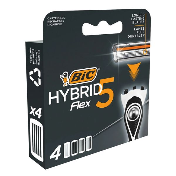 خود تراش بیک مدل HYBRID 5 FLEX به همراه تیغ یدک بسته 6 عددی