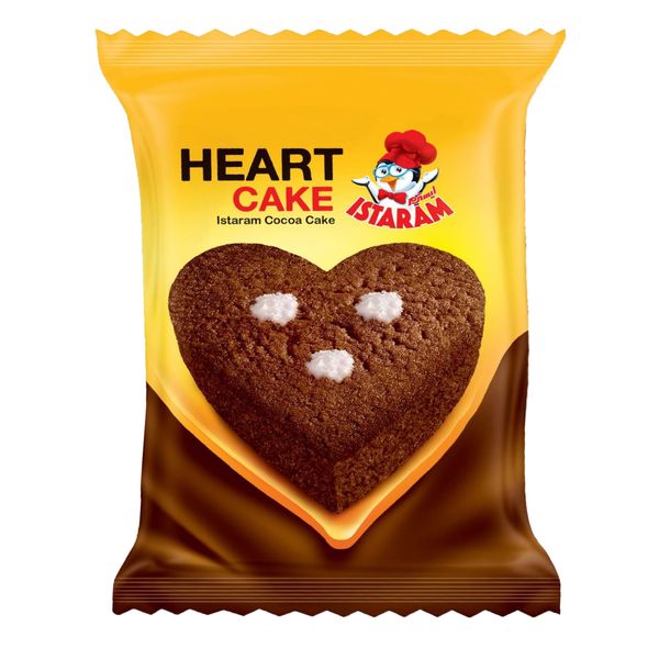 کیک قلبی با مغز کرم شیری ایسترم - 50 گرم بسته 24 عددی