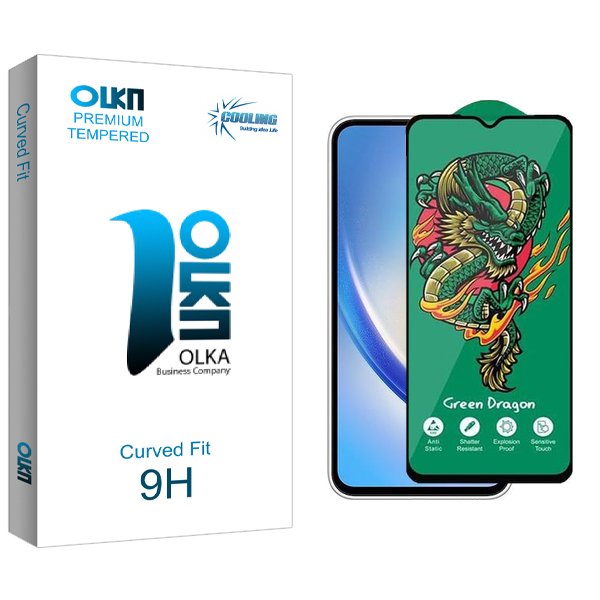 محافظ صفحه نمایش کولینگ مدل Olka Green_Dragon مناسب برای گوشی موبایل سامسونگ Galaxy A34