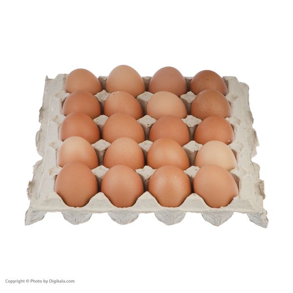 تخم مرغ قهوه‌ای زرده طلایی بسته 20 عددی