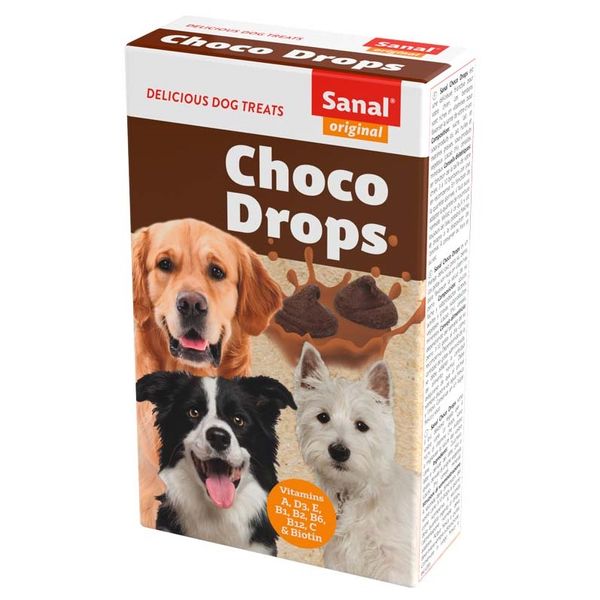 تشویقی سگ سانال مدل شکلاتی Choco Drops وزن 125 گرم