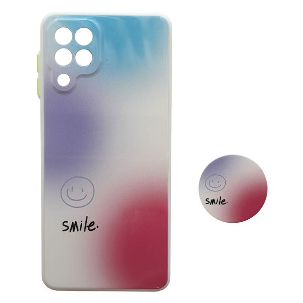 کاور طرح Smile کد S8943 مناسب برای گوشی موبایل سامسونگ Galaxy A22 4G  به همراه پایه نگهدارنده