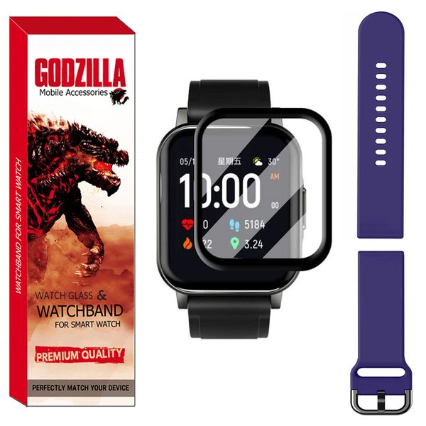 محافظ صفحه نمایش گودزیلا مدل GS-SIL-SQ مناسب برای ساعت هوشمند هایلو LS02 به همراه بند