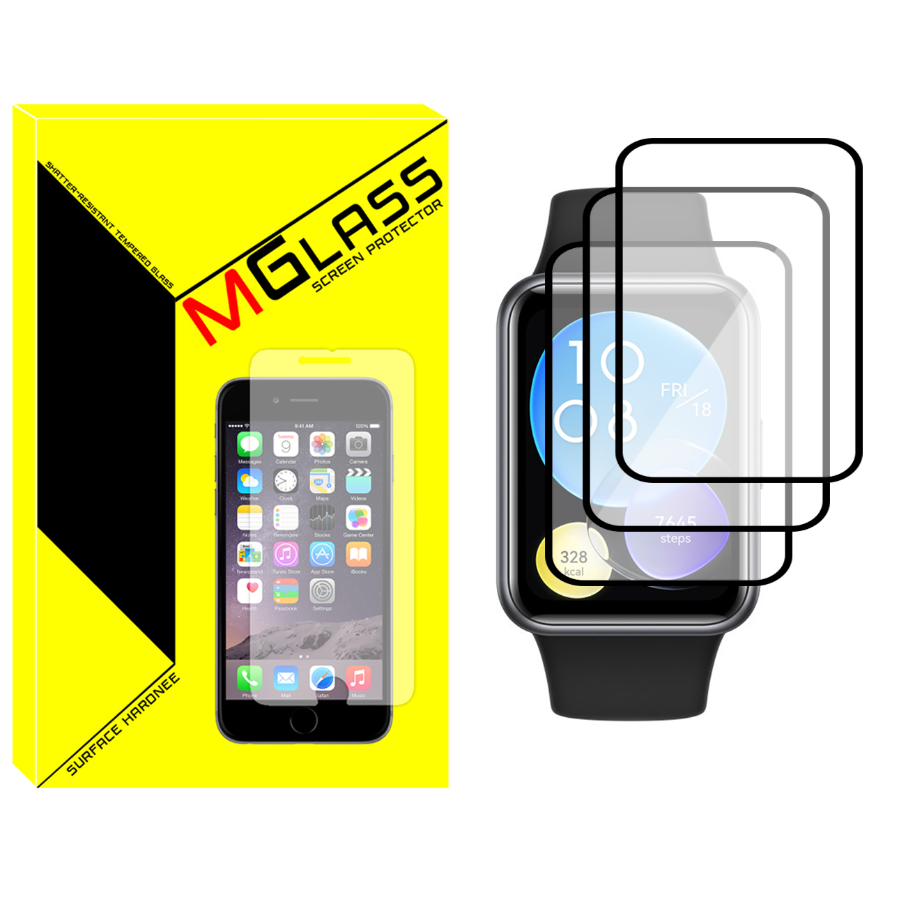 محافظ صفحه نمایش نانو ام‌گلس مدل Pmma-MG مناسب برای ساعت هوشمند هوآوی Watch Fit 2 بسته سه عددی