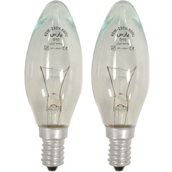 لامپ شمعی 60 وات پارس مدل KSG پایه E14 بسته 4 عددی