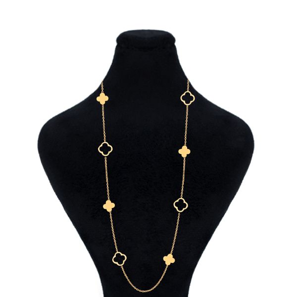 گردنبند طلا 18 عیار زنانه ماوی گالری مدل ونکلیف پر و خالی  بلند