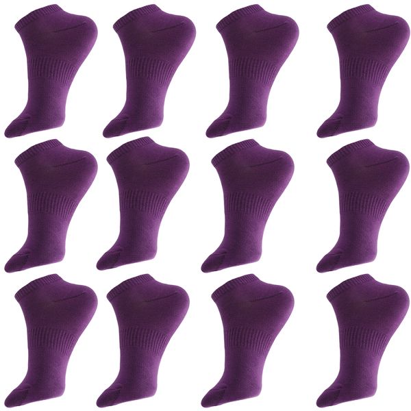 جوراب ورزشی ساق کوتاه زنانه ادیب کد SPTW رنگ بنفش بسته 12 عددی