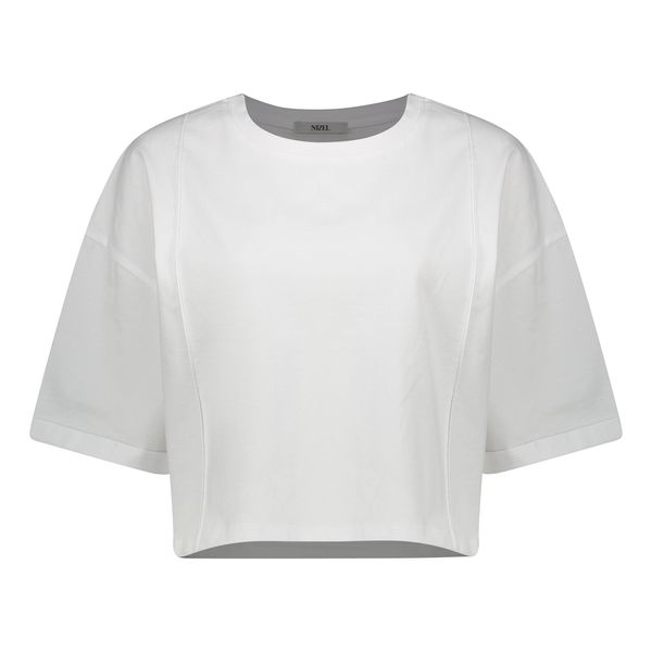 کراپ تی شرت آستین کوتاه زنانه نیزل مدل 0693-001-رنگ سفید