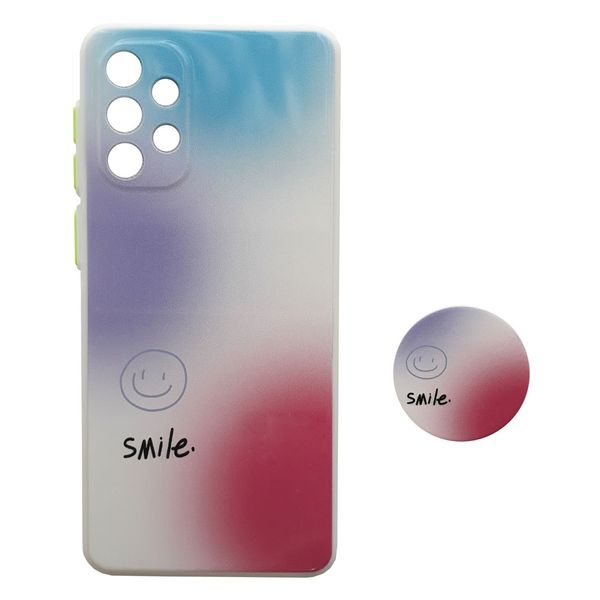 کاور طرح Smile کد S8942 مناسب برای گوشی موبایل سامسونگ Galaxy A32 4G  به همراه پایه نگهدارنده