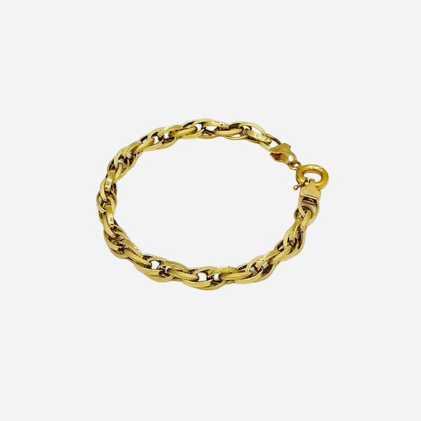 دستبند طلا 18 عیار زنانه طلای کامک مدل بافت