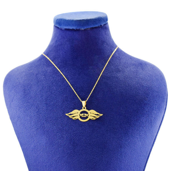 گردنبند طلا 18 عیار زنانه طلای کامک مدل بال پرنده
