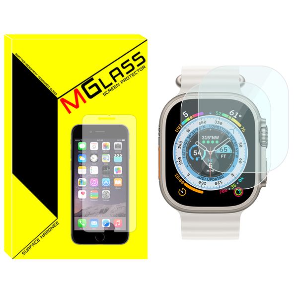محافظ صفحه نمایش شیشه‌ای ام‌گلس مدل Glass-MG مناسب برای ساعت هوشمند بلک تایم MX9 Ultra 2 بسته دو عددی
