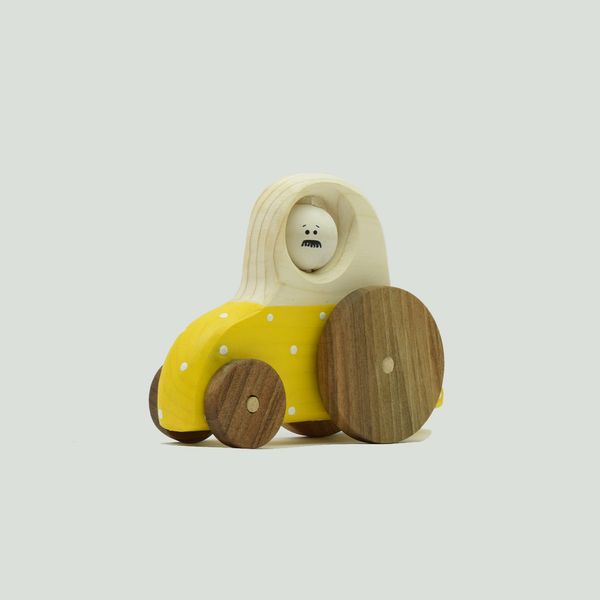 اسباب بازی چوبی مدل تراکتور زرد