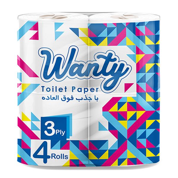 دستمال توالت ونتی مدل Three-ply بسته 4 عددی