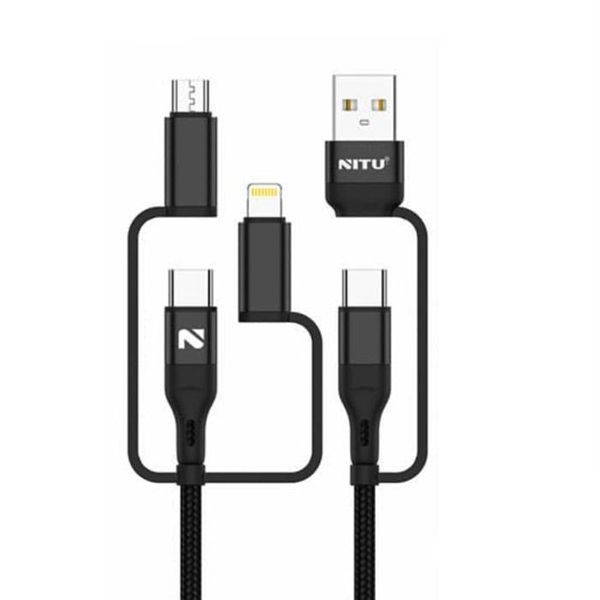  کابل تبدیل USB به لایتنینگ/USB-C/microUSB نیتو مدل NC601 طول 1.2 متر