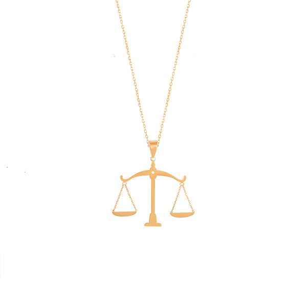 گردنبند طلا 18 عیار زنانه طلای کامک مدل ترازوی عدالت