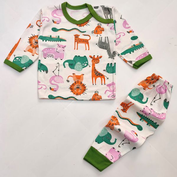 ست تی شرت و شلوار نوزادی مدل حیوانات کد 3681