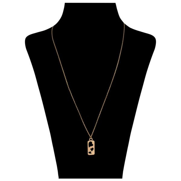 گردنبند طلا 18 عیار زنانه طلای کامک مدل مستطیل طرح قلب 
