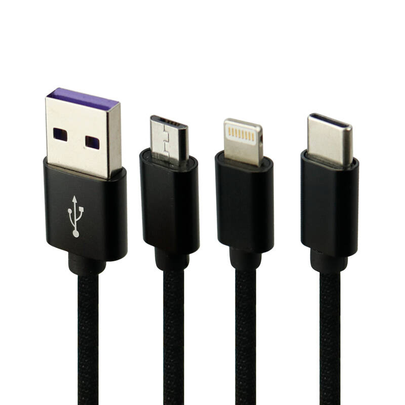 کابل تبدیل USB به microUSB / لایتنینگ / USB-C نیتو مدل NT-UC091 طول 0.2 متر