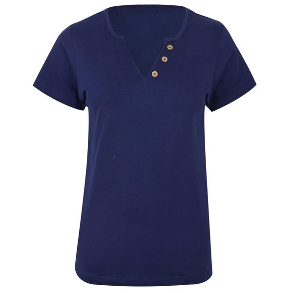 تی شرت آستین کوتاه زنانه کانتکس مدل 249009914 نخ پنبه رنگ سرمه ای