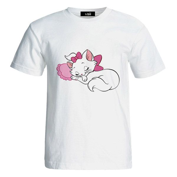 تی شرت آستین کوتاه زنانه شین دیزاین طرح گربه کد 26087