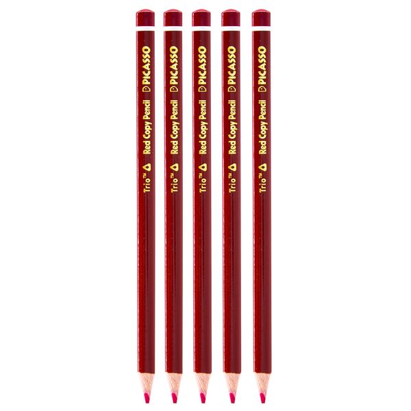  مداد قرمز پیکاسو مدل 3 وجهی کد 3944 بسته 5 عددی 
