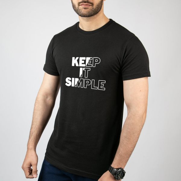 تی شرت آستین کوتاه مردانه مدل نوشته Keep It Simple کد T052