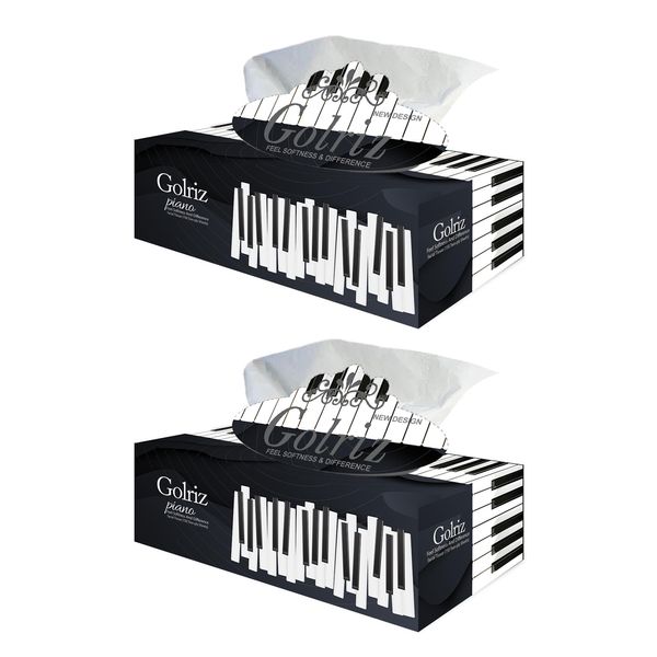 دستمال کاغذی 150 برگ گلریز مدل پیانو مجموعه 2 عددی