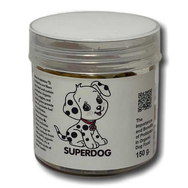 غذای تشویقی سگ سوپر داگ مدل میوه خشک مخلوط وزن 150 گرم