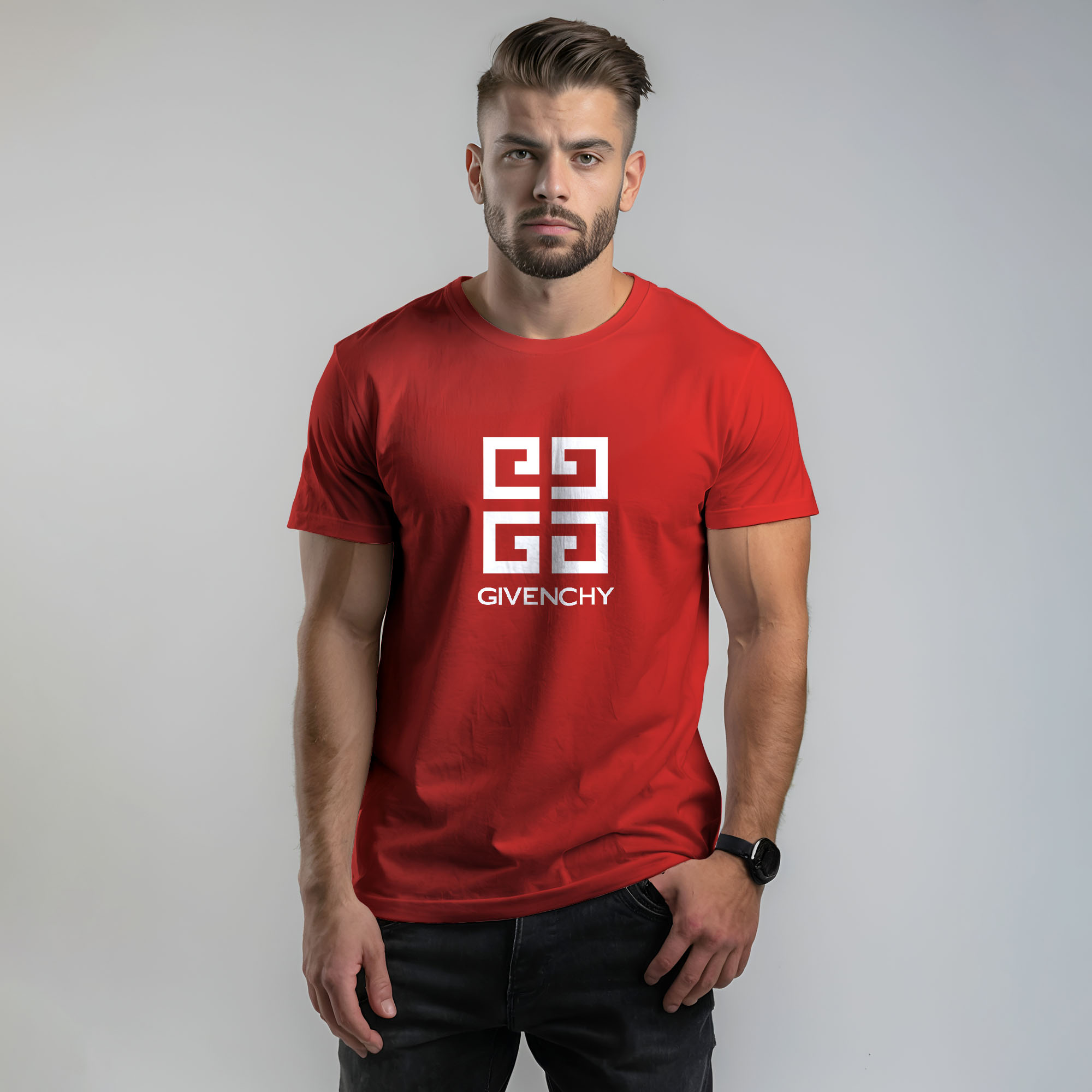 تی شرت آستین کوتاه مردانه مدل C14030218g رنگ قرمز