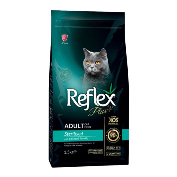 غذا خشک‌ گربه بالغ عقیم‌ شده رفلکس مدل Plus strilised وزن 1.5 کیلوگرم