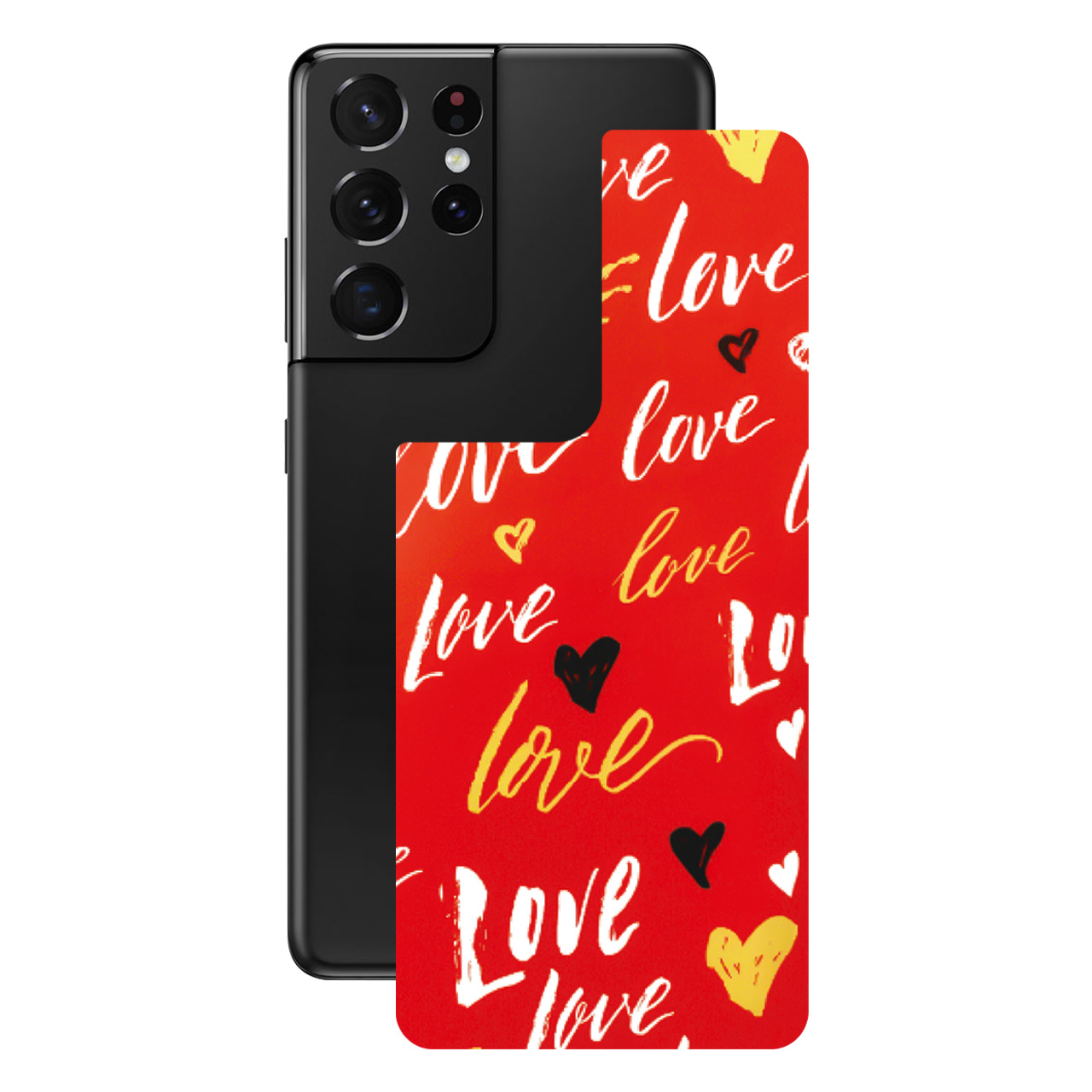 برچسب پوششی راک اسپیس طرح Love مناسب برای گوشی موبایل سامسونگ Galaxy S21 Ultra 5G