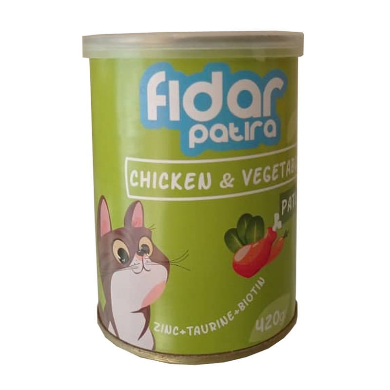 کنسرو غذای گربه فیدار پاتیرا مدل مرغ و سبزیجات وزن 420 گرم